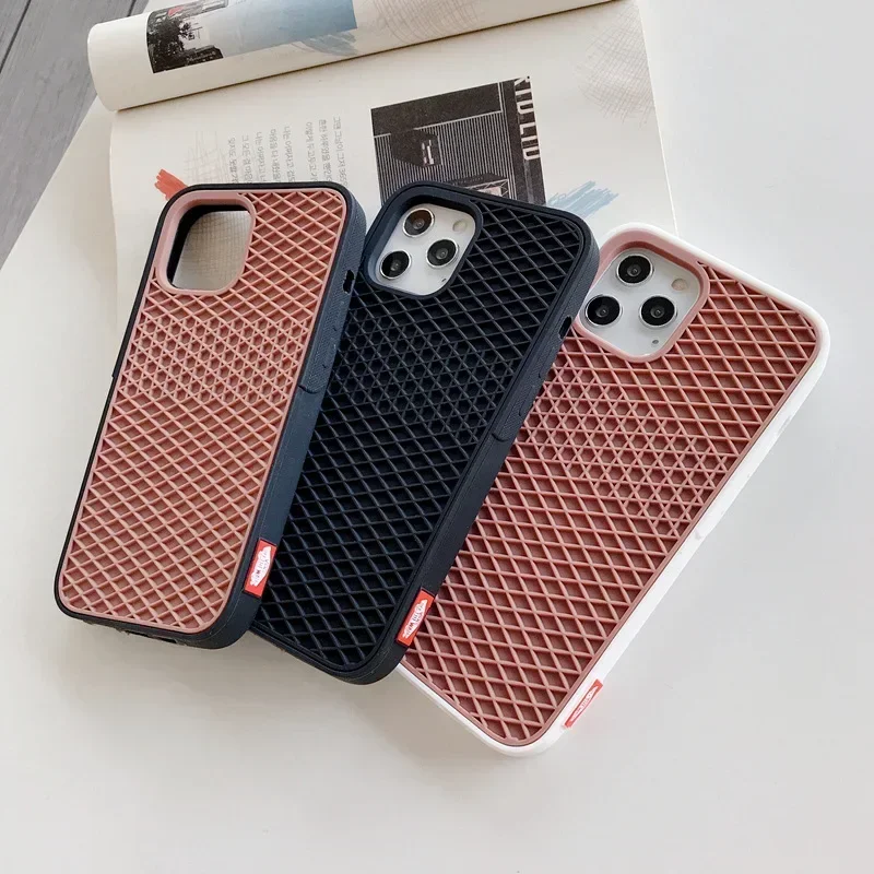 

Skateboard shoe sole design Vans Luxury Phone Case For iphone 16pro 15promax iphone 14 14pro Silicone Thickened anti fall Cover