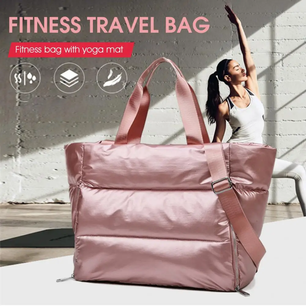 Women Fitness Bag Seamless Design Large Capacity Multi-purpose Convenient Trendy Sport Gym Bag Ladies Handbag for Yoga Studios