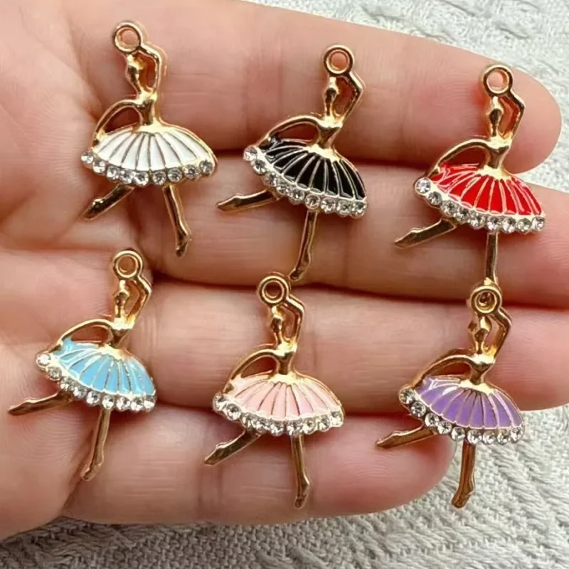 10Pcs Ballet Dancer Antique Silver Alloy Pendants Dance Skirt Dance Shoe Charms for Handmade Bracelet Necklace Accessories