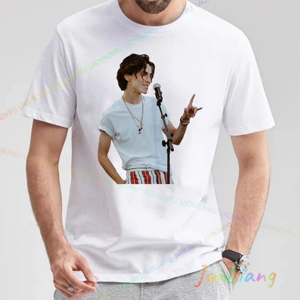 Timothee Chalamet-Camiseta divertida para hombre y mujer, ropa Unisex, 100% de algodón, camisetas y camisetas, camiseta de regalo de cumpleaños para seguidores de los años 80