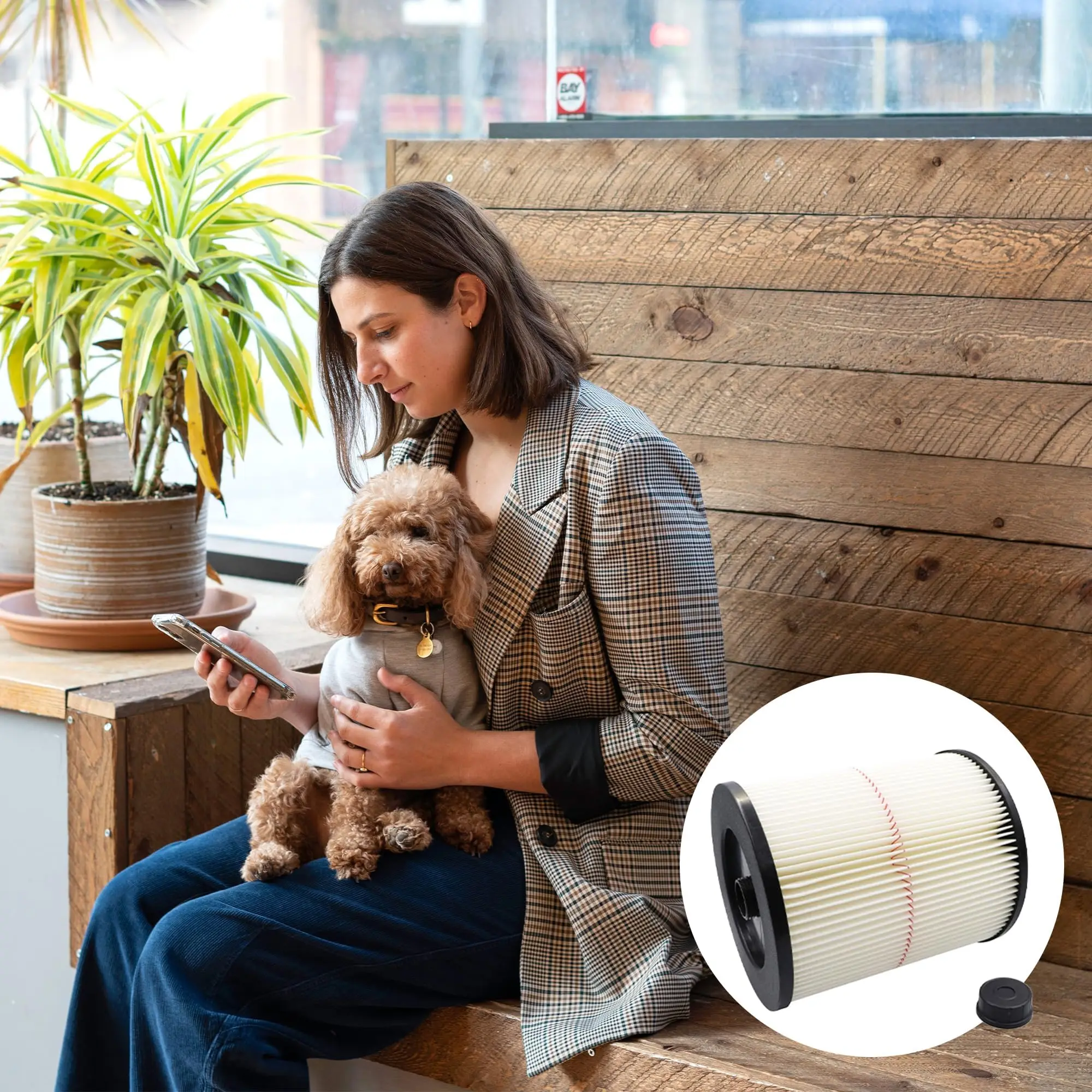 فلتر بديل 17816 للحرفي 9-17816 مكنسة كهربائية رطبة/جافة تناسب 5 جالون