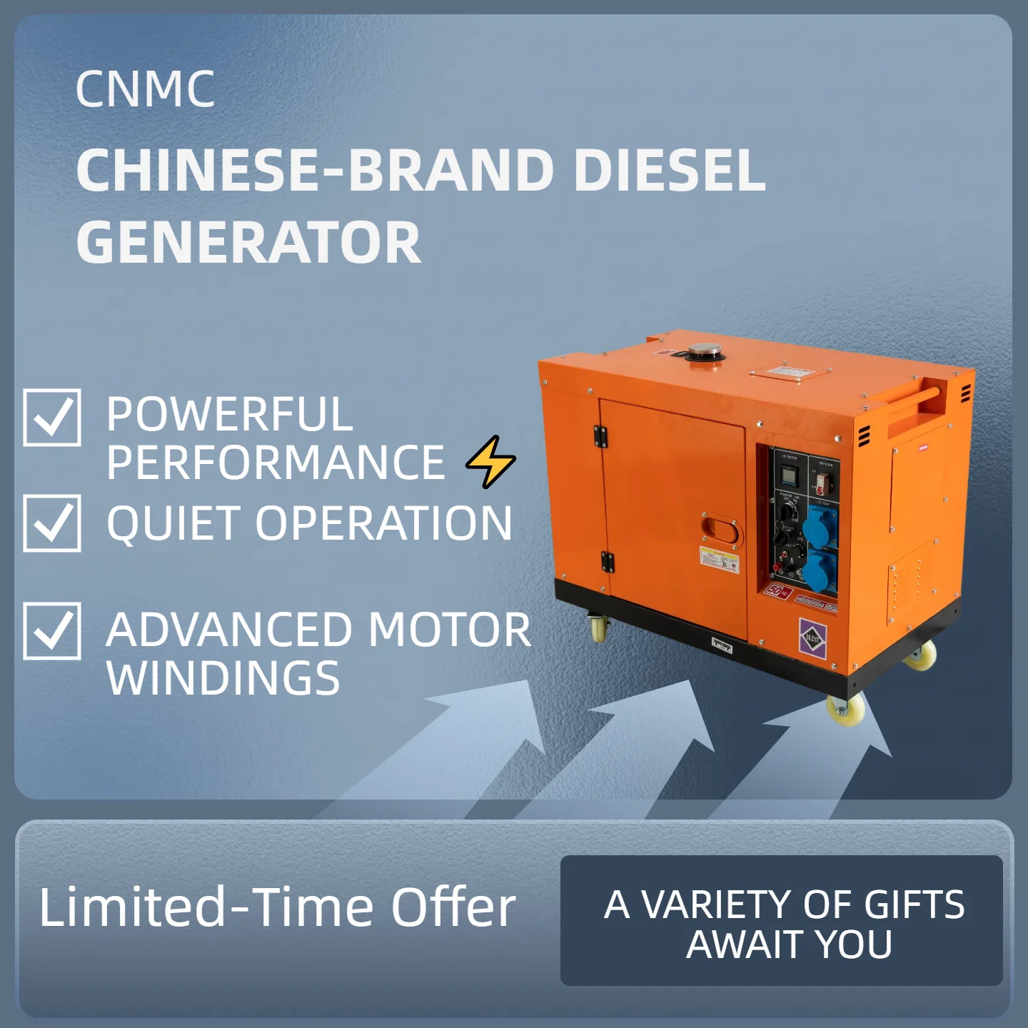 

11000W Inverter Generator Twin-Cylinder High Efficiency Easy to Move Generators for Home Use Made in China