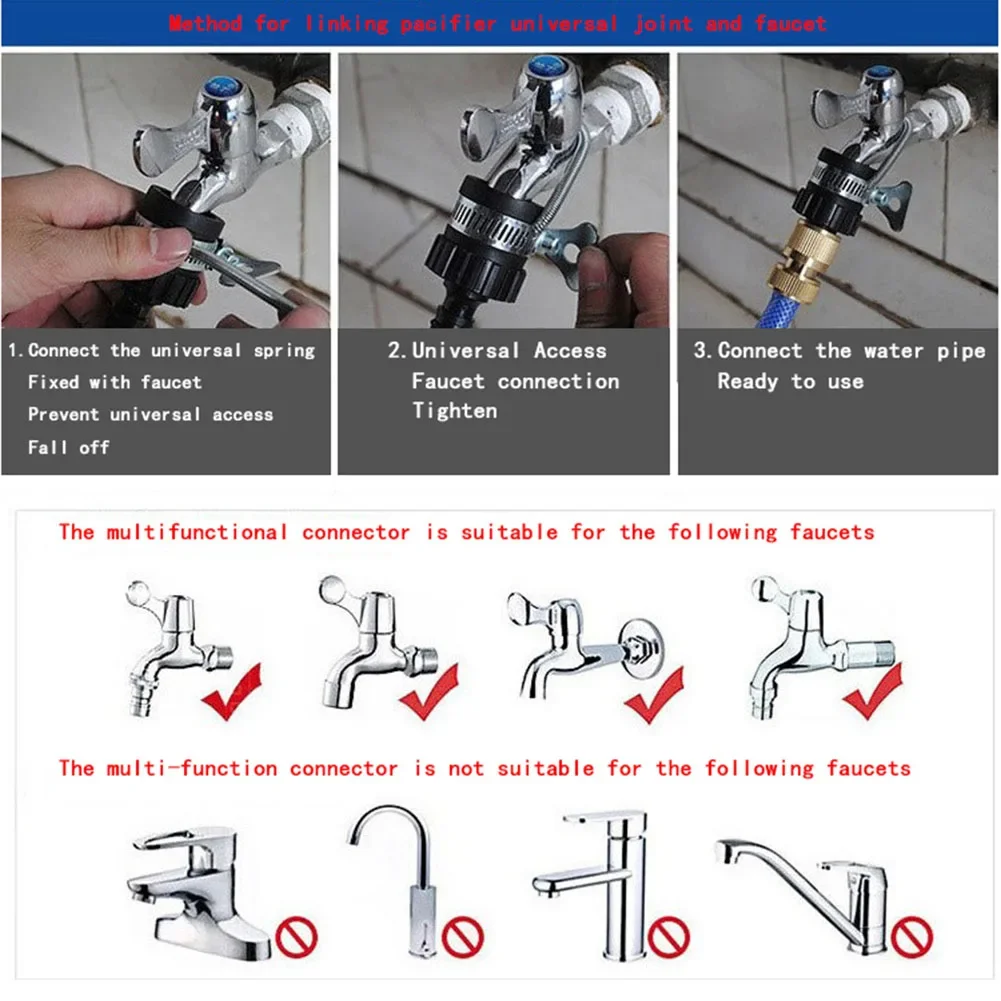 Conector Rápido De Mangueira De Jardim, Adaptadores De Extremidade De Mangueira De Água Plástica, Adaptador de junção de acoplamento