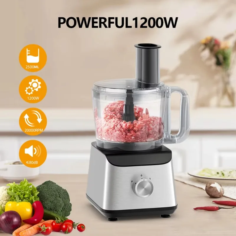 1500 Watt Household Food Processor 2.5L Processing Bowl Electric Multifunctional Food Processor Blender