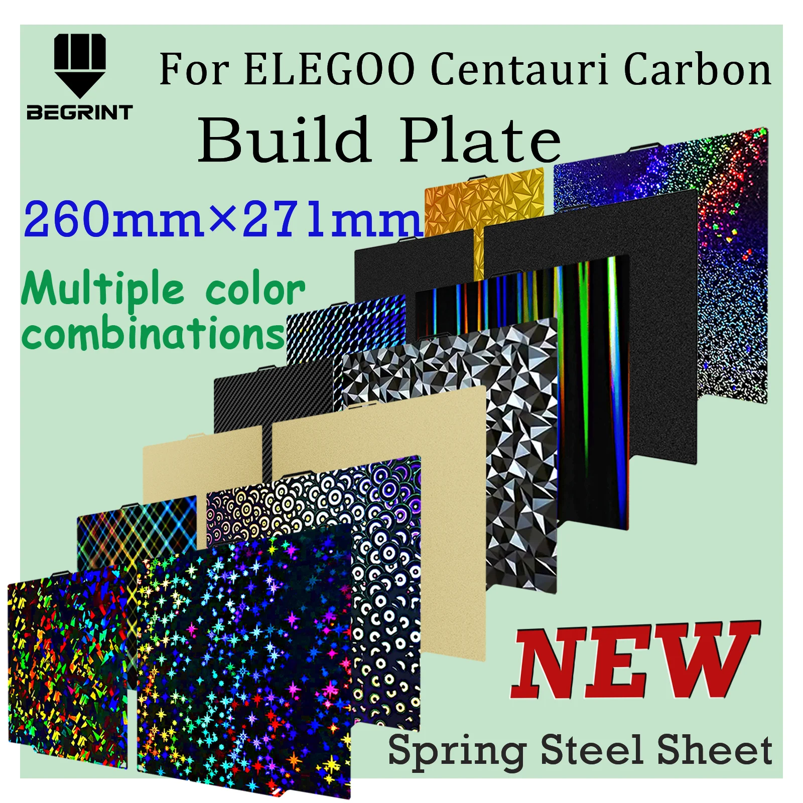 Build Plate for Elegoo Centauri Carbon PEI Texture PET PEO Carbon Fiber Heatbed Sheet for Centauri Carbon 3D Printer Accessory