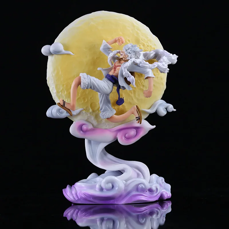 

28cm One Piece Figures Luffy Nika Anime Figures Luffy Gear 5 Figures Gk Figurine Statue With Light Pvc Model Doll Toys Gift