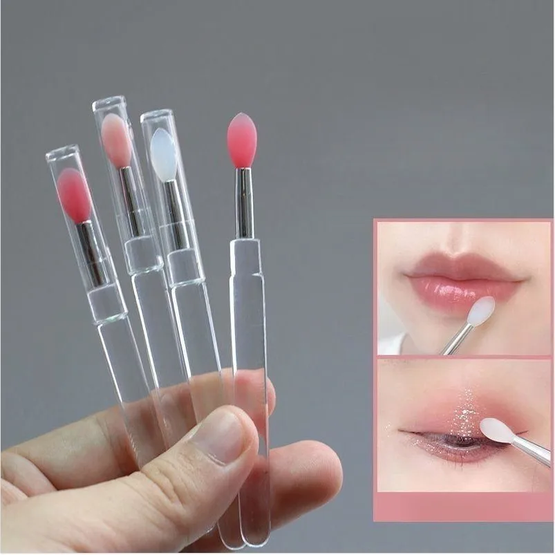 

Silicone Lip Brush with Lid Mini Professional Portable Lip Mask Brush Lipstick Eyeshadow Brush Smudged Lipstick School Supplies