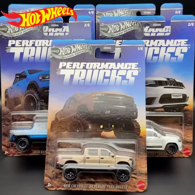 Camioneta deportiva original Hot Wheels Silver Series SILVERADO CHEVROLET TRAIL BOSS LT FORD RANGER RAPTOR 1/64, modelo GDG44