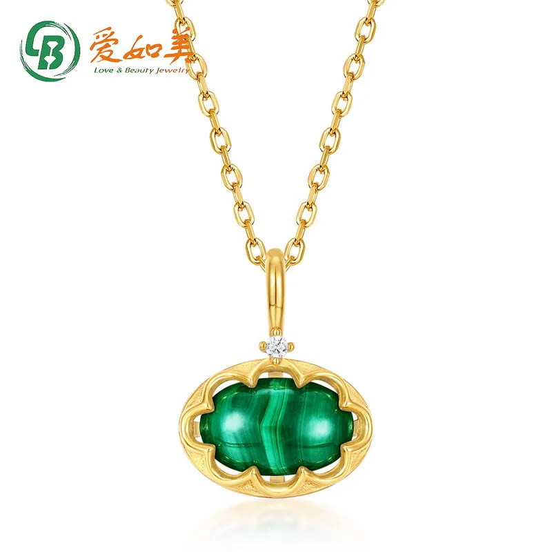 

Peacock Stone White Crystal Two Piece Pendant Geometric Oval 18K Gold PT950 Platinum Silver Plated 7-Layer Gold Pendant