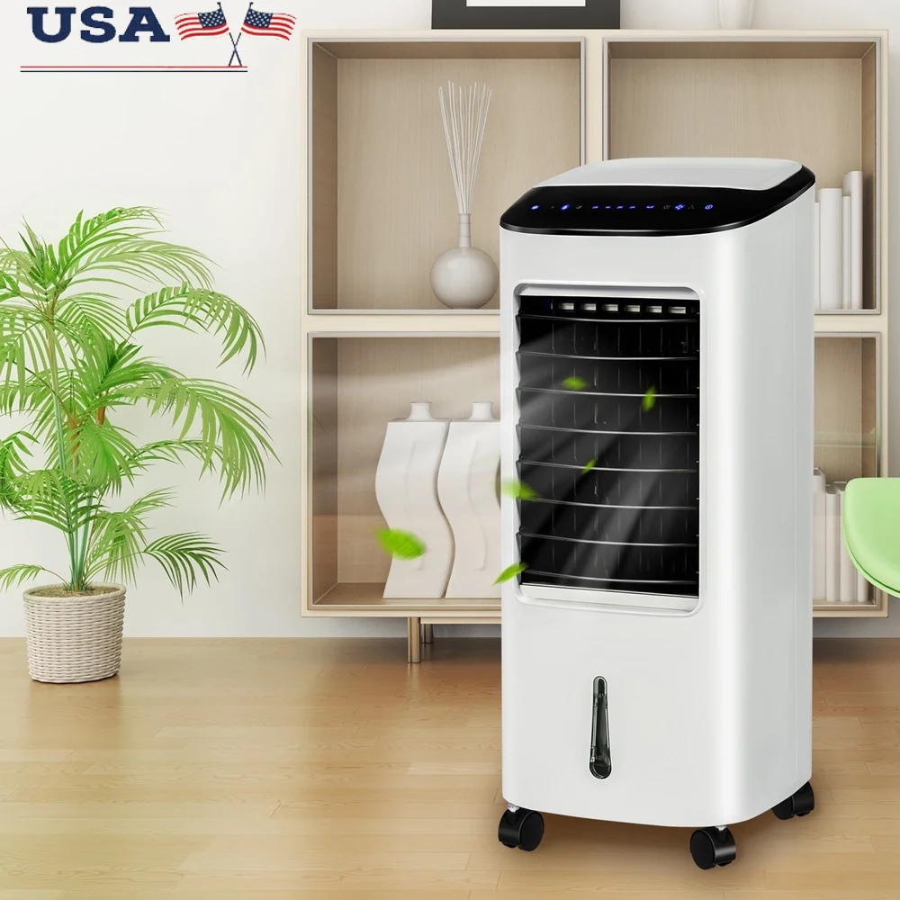 3-in-1 Evaporative Air Cooler Fan with Remote Control 7L Water Tank Timer 3 Speeds Humidifier Home Office Use