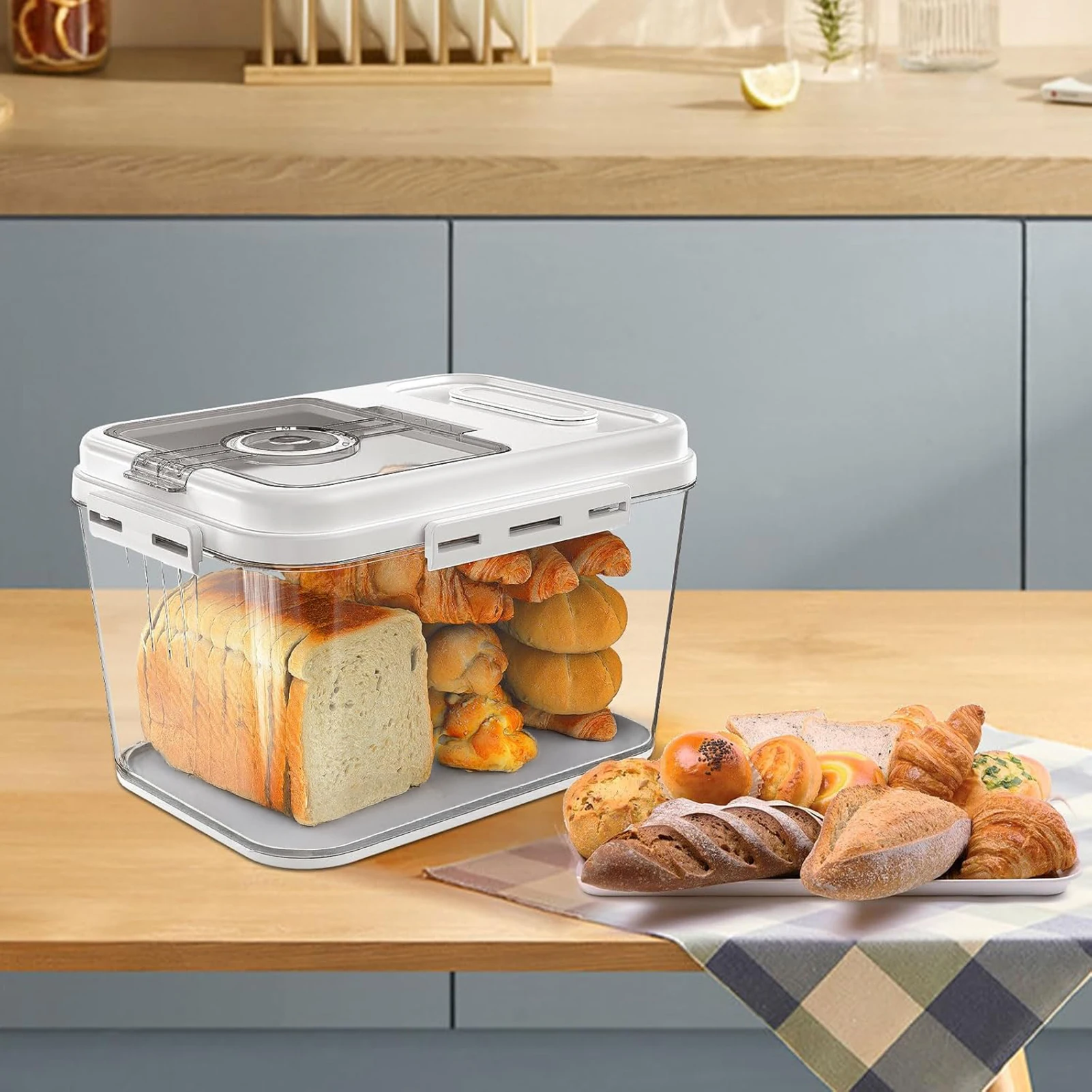 

Airtight Rice Dispenser with Lids Dampproof Magnetic Sealing Cover Kitchen Food Container Rice Organizer for Snack Beans Storage