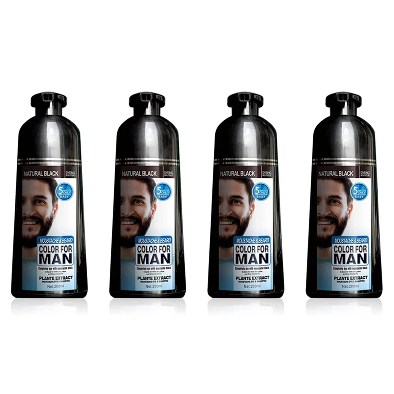 

A20M 4X Permanent Beard Dye Shampoo For Men Beard Dying Removal White Grey Beard Hair Men Beard Shampoo 200ML