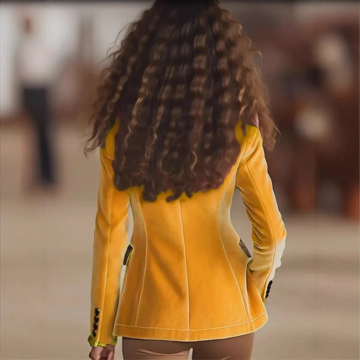 No Hood Long Sleeve Suit Regular Length Streetwear with Single Button Closure Irregular Hem 3D Effect Pattern Women Suit