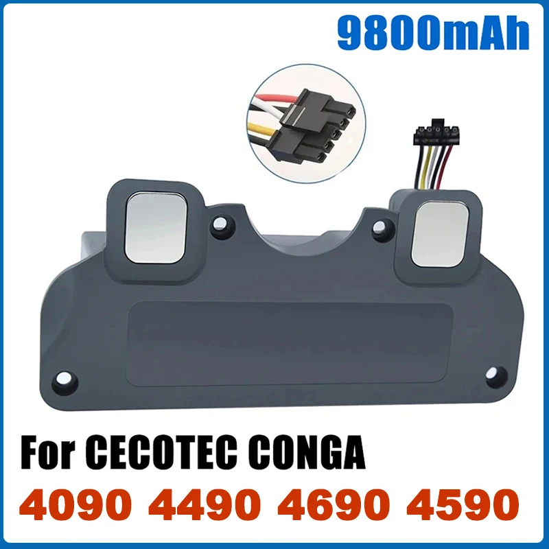 

New 9800mAh/12800mAh Replacement Battery For CECOTEC CONGA 4090 4490 4590 4690 Robot Vacuum Cleaner Accessories Spare Parts Tool