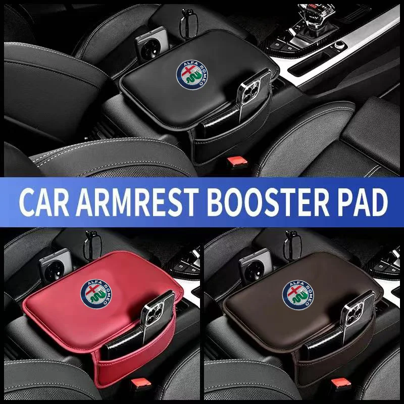 Car Armrest Pad Center Console Arm Rest Box Cover Protective Mat For Alfa Romeo Giulia Giulietta 159 156 MITO Stelvio Sportiva