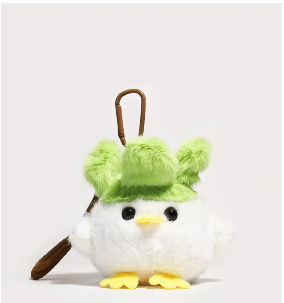 Garlic bird voice plush doll cute bag pendant couple schoolbag backpack ornaments funny little yellow chicken keychain