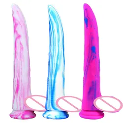 10.6 Inch Mix Color Realistic Soft Silicone Dildo Anal with Suction Cup For Women Masturbation Penis Adult Phallus Dick Sex Toys