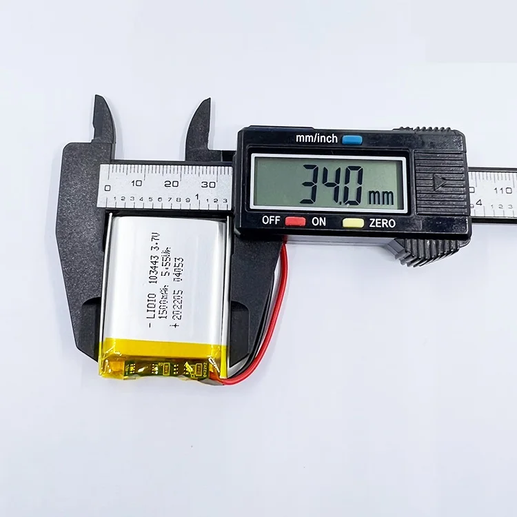 Batteria ricaricabile Li Lipo di ricambio per termistore NTC ai polimeri di litio 3.7V 1500mAh 5.55Wh 103443 per fotocamera GPS LED