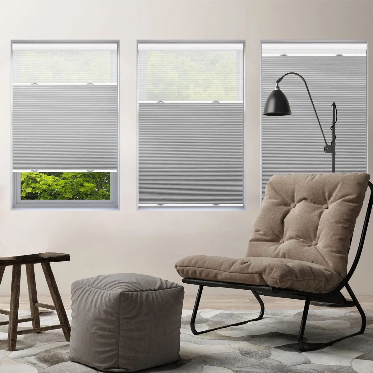 Cordless Cellular Blinds Day Night Top Down Bottom Up Window Shades Custom Blackout Honeycomb Blind for Windows Living Room