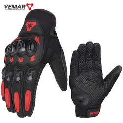 VEMAR 2024 Summer Men Black Full Finger Motorcycle Gloves Women Lady Red Motorbike Riding Gloves Touch Screen Motocross Guantes
