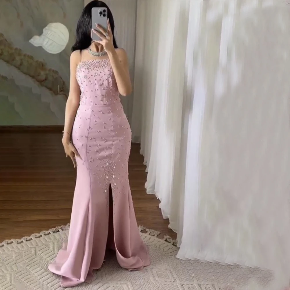 

Роскошные вечерние платья без бретелек без рукавов Платье для выпускного вечера с бисером Платье русалки для дня рождения по индивидуальному заказу فساتين سهرة