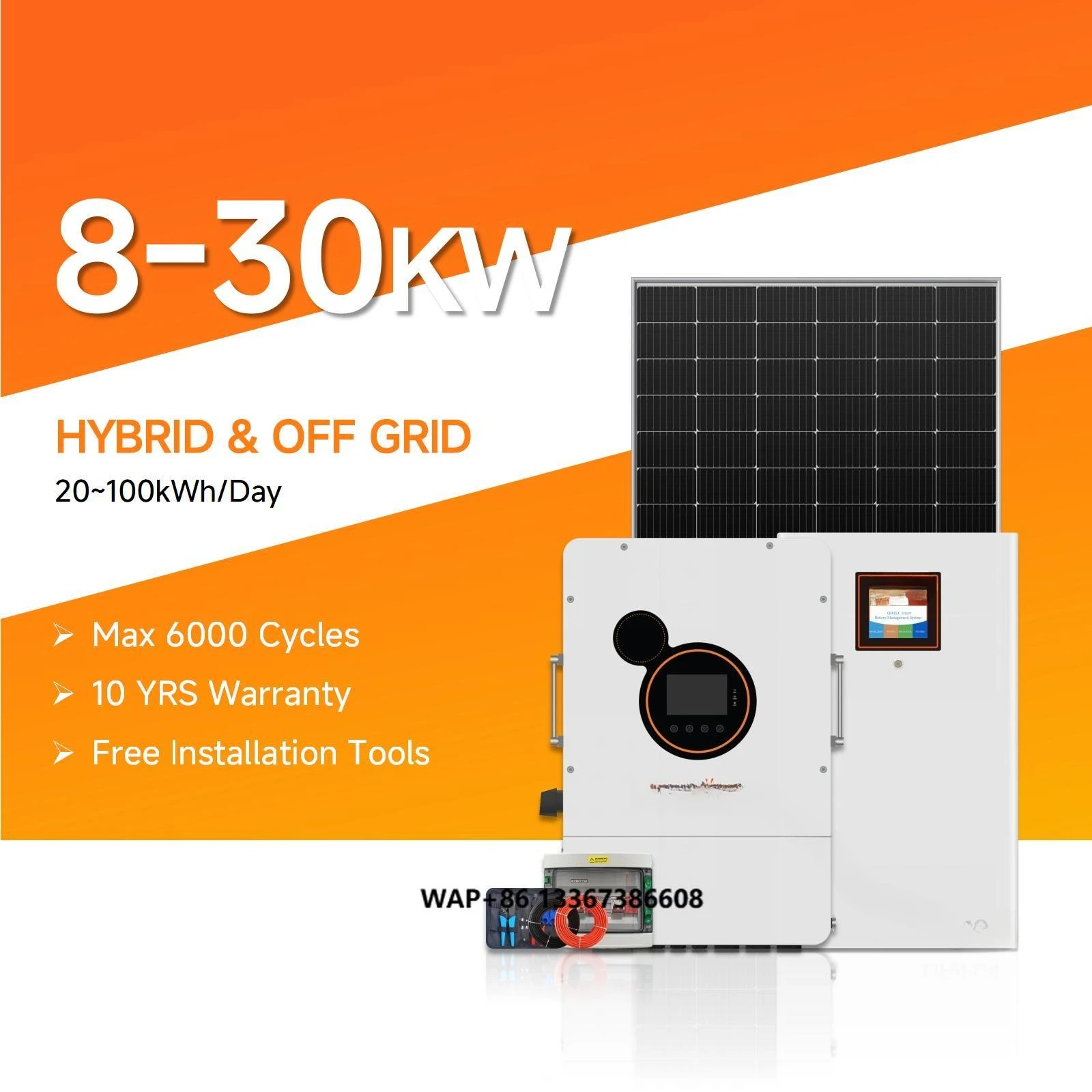

8KW 10KW 12KW with Lifepo4 Battery and Inverter Solar Generator Home Energy Storage Solar System Hybrid