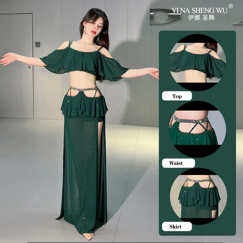 

Female Elegant Skirt Belly Dance Costume Set Goddess Oriental Dance Training Suit For Women Belly dancing Performance Clothing