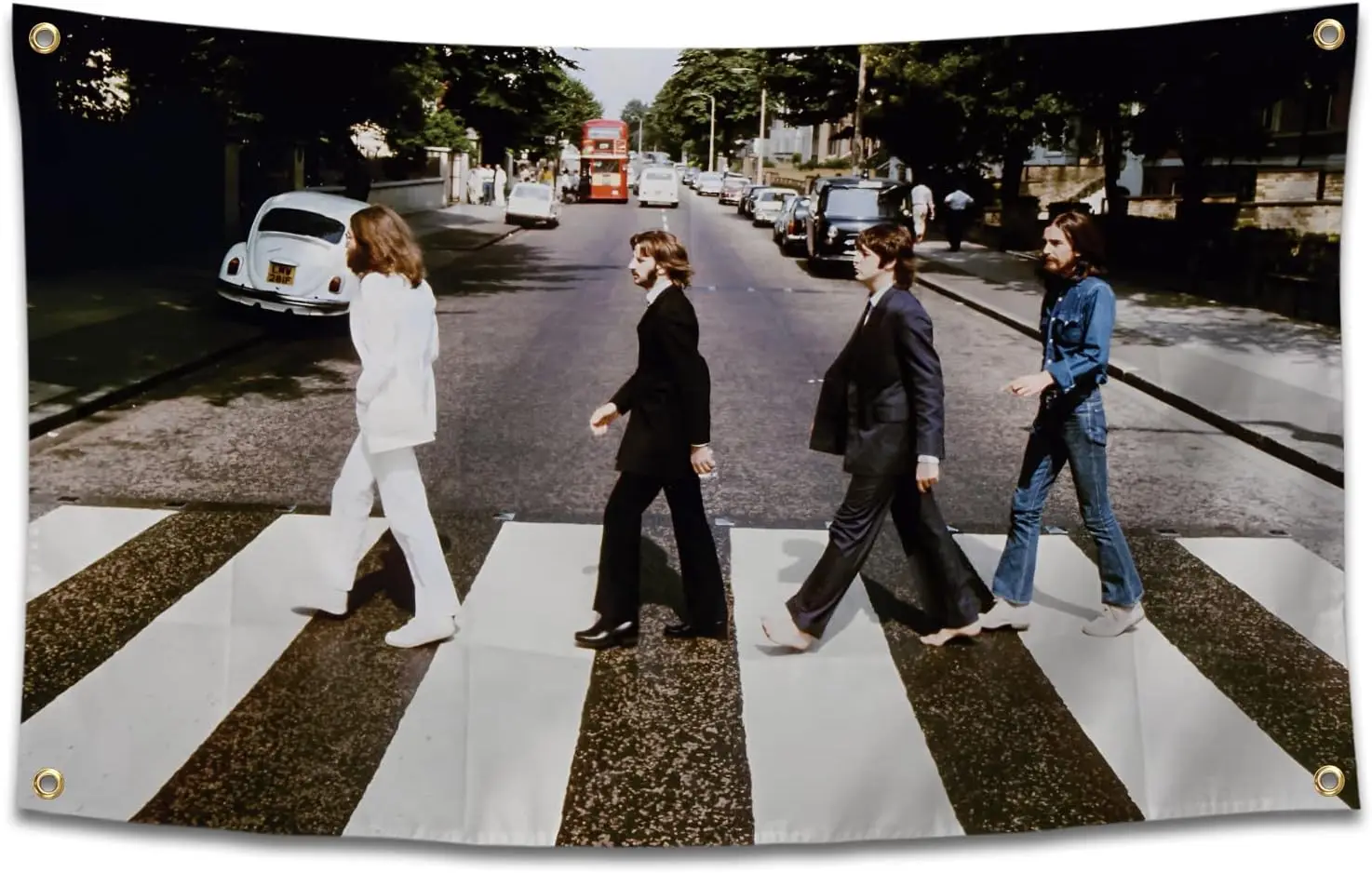 Musical Artist Flag Beatles-Abbey Road Album Cover Funny Poster Durable Man Cave Wall Flag with Brass Grommets 3x5 Feet Tapestry