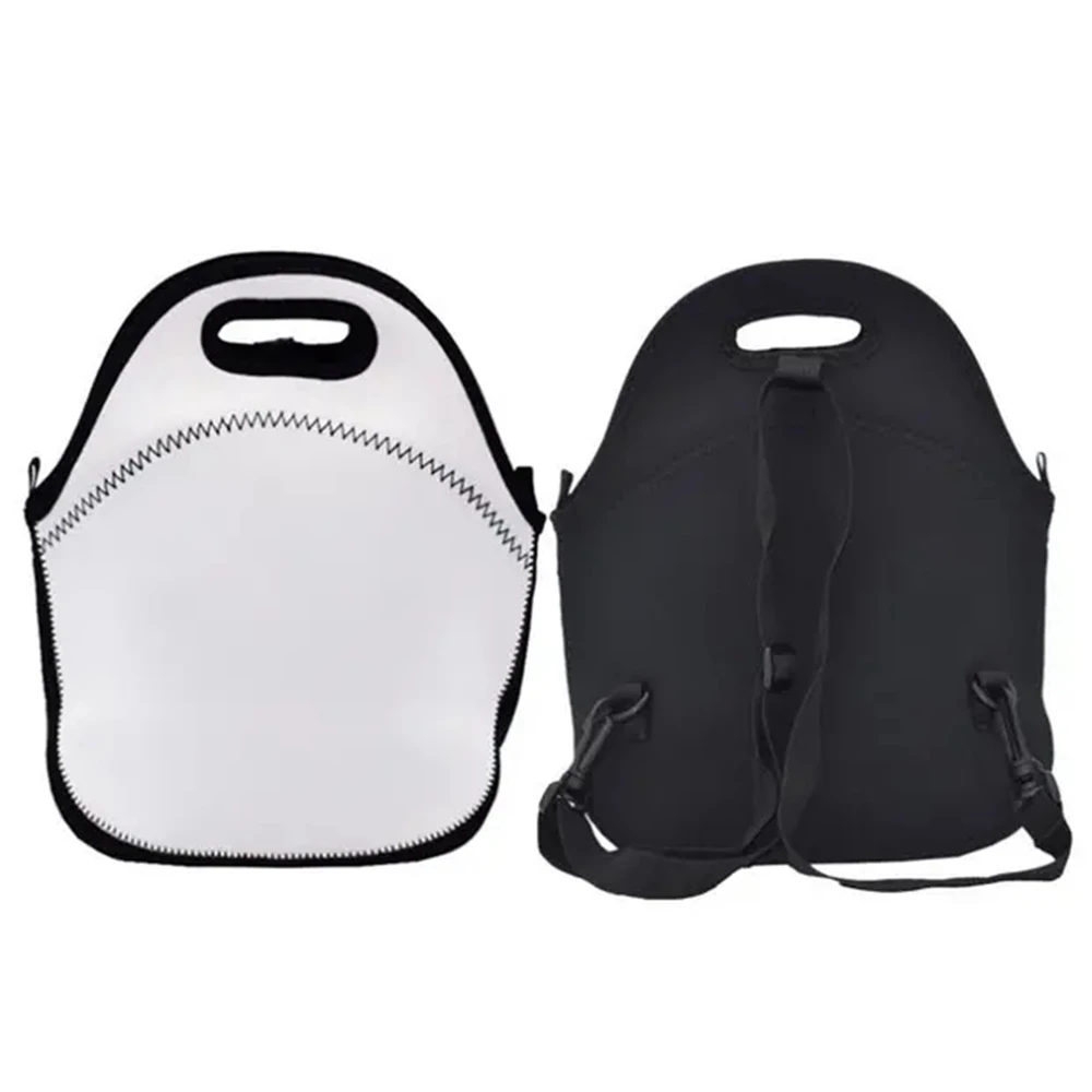 Thermal Sublimation Customize Logo Print Blank White Neoprene Insulated Lunch Bag/Box With Straps