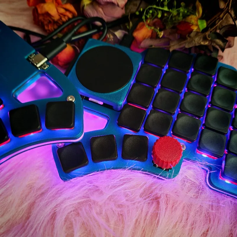 Novo Kit de Teclado Mecânico Ergonômico Dilemma Max Split Personalizado 4x6 RGB Hot Swap com Fio, Impressão FDM, MX/CHOC - Mais Vendido