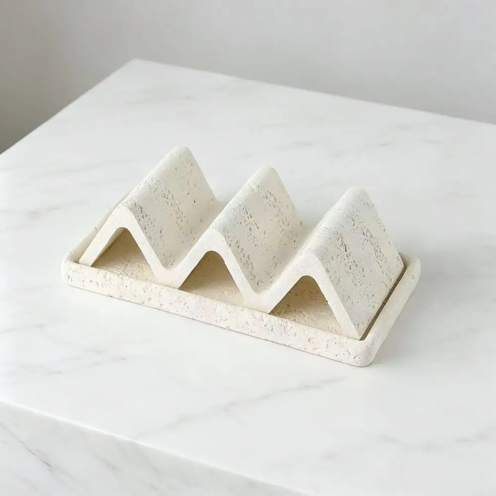 Premium Travertine Soap Dish Stone Tray Minimalist Bathroom Accessory Decorative Soap Holder Desktop Storage Case