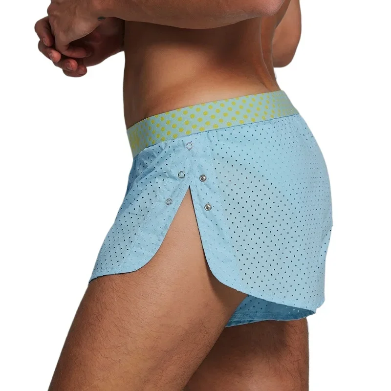 

Solid color, men's mesh breathable men's shorts, boxer men's boxers 240503