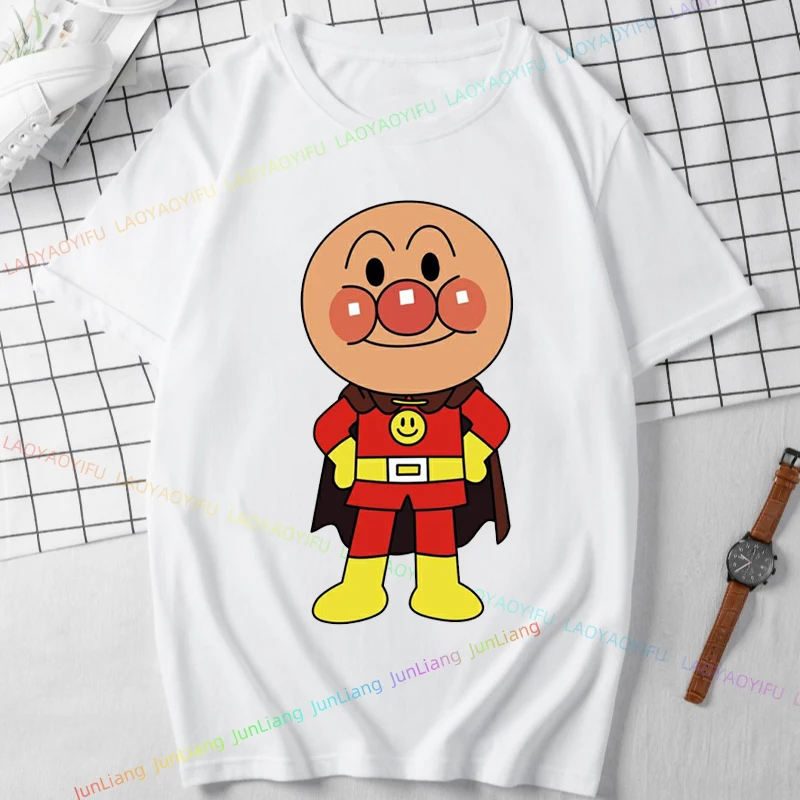 

Футболка Anpanman унисекс с круглым вырезом и короткими рукавами, одежда японского аниме, модная хлопковая летняя мужская футболка, мужская одежда 2025