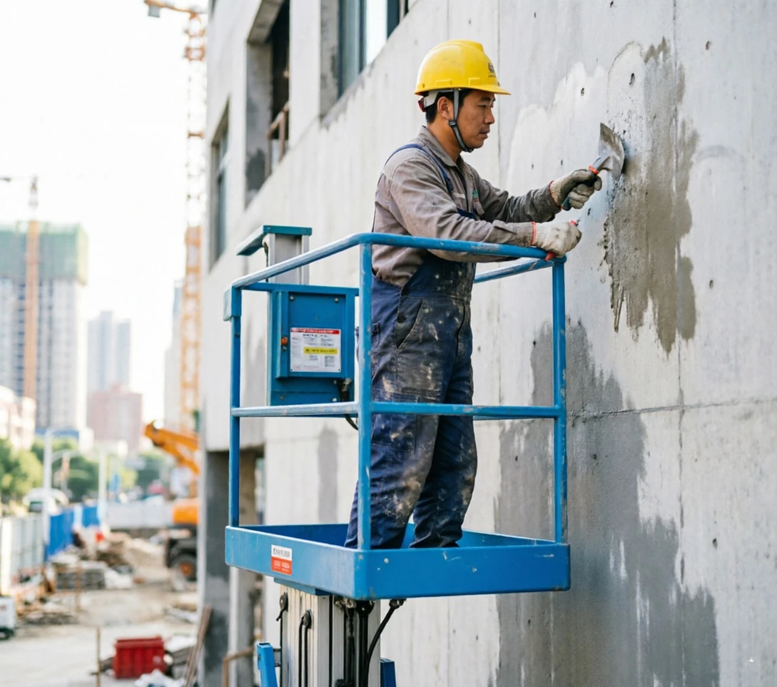Aluminum Lift Platform Single Mast Lightweight Anti-corrosion Alloy Emergency Stop Button  Interior Ceiling Maintenance Lifter