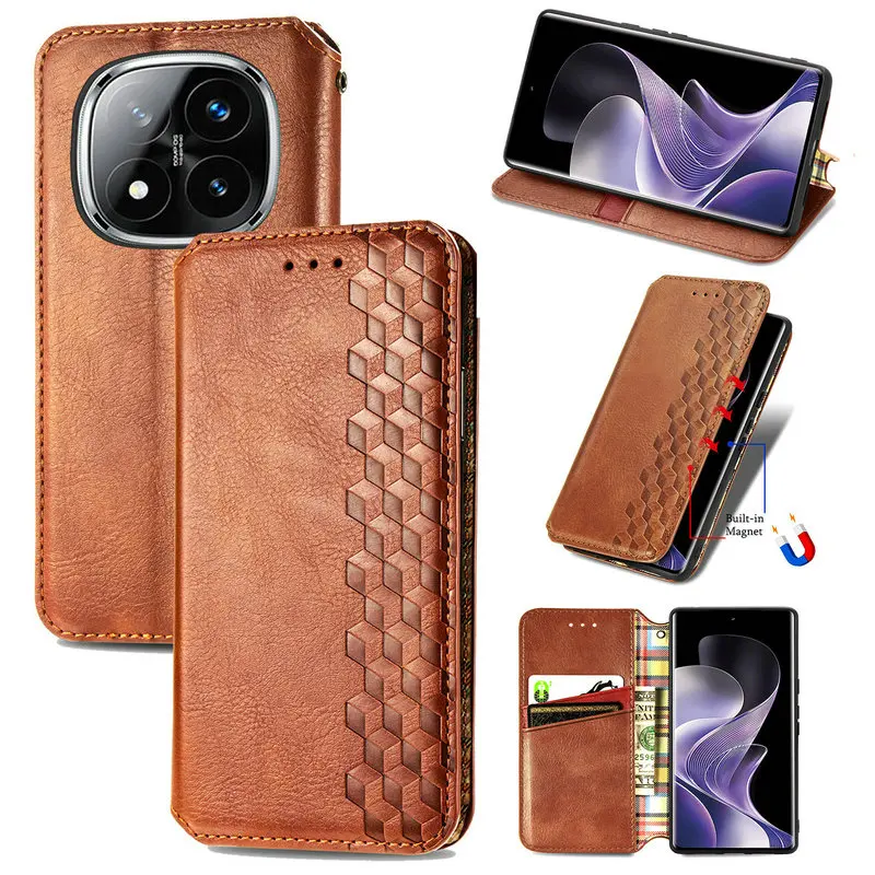 For Xiaomi Redmi Note 14 15 Pro Plus 4G 5G Luxury Case Magnet Leather Texture Wallet Funda Mi Phone Redmi 15 15C 14C Flip Cover
