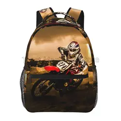 Motocross Dirt Bike Backpack for Boys Girls Men Travel Laptop Casual College Daypack Back To School Bag