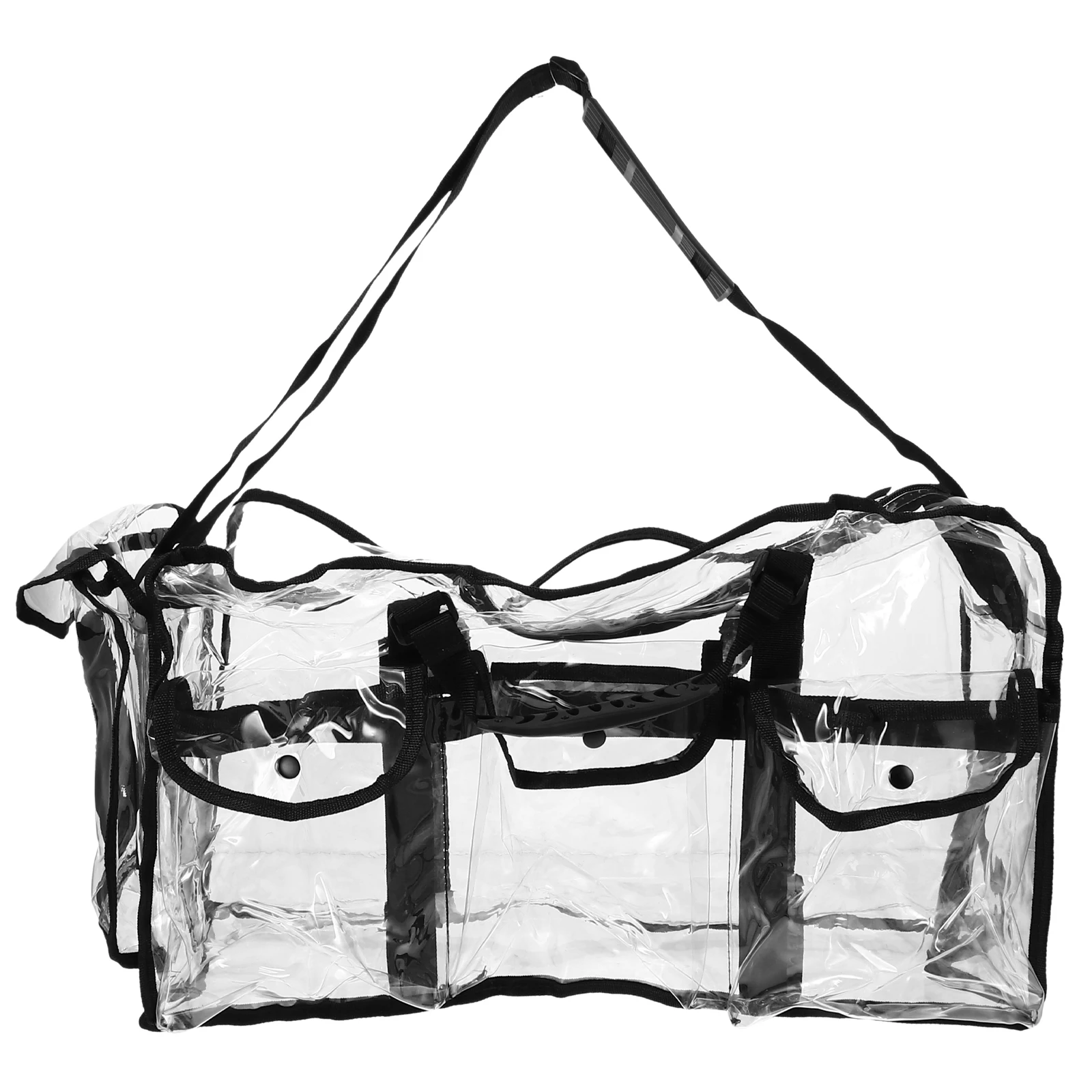 

1pc Large Capacity Travel Bag Durable Pvc Handbag Portable Cosmetics Container Lightweight Wear-Resistant Storage Bag For Sports