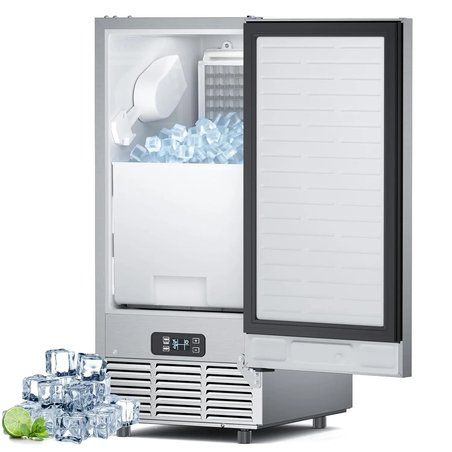 

Commercial Ice Machine 85Lbs/24H, Commercial Ice Maker with 30 LBS Storage Bin, Ice Cubes Ready in 5-15 min,, Customized
