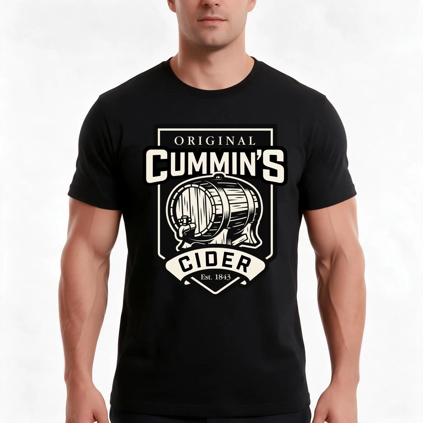 Original Cummin's Cider T-Shirt, Summer Casual Cotton Tee, Oversized Streetwear Tops, Vintage Graphic Print, Unisex Men Women