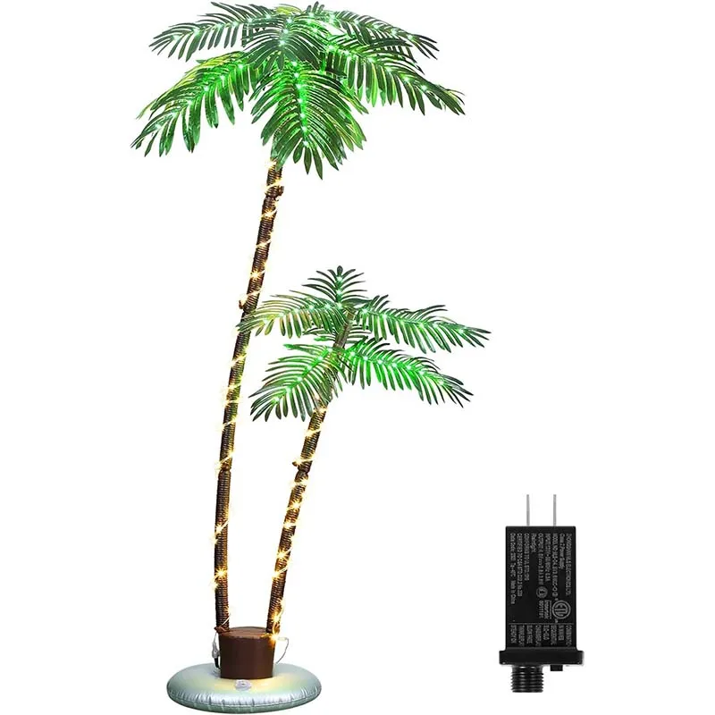 Lighted Palm Tree,6FT 192 LED Artificial Fake Trees Lights Christmas Trees Lights for Outdoor Christmas Decorations Patio Yard