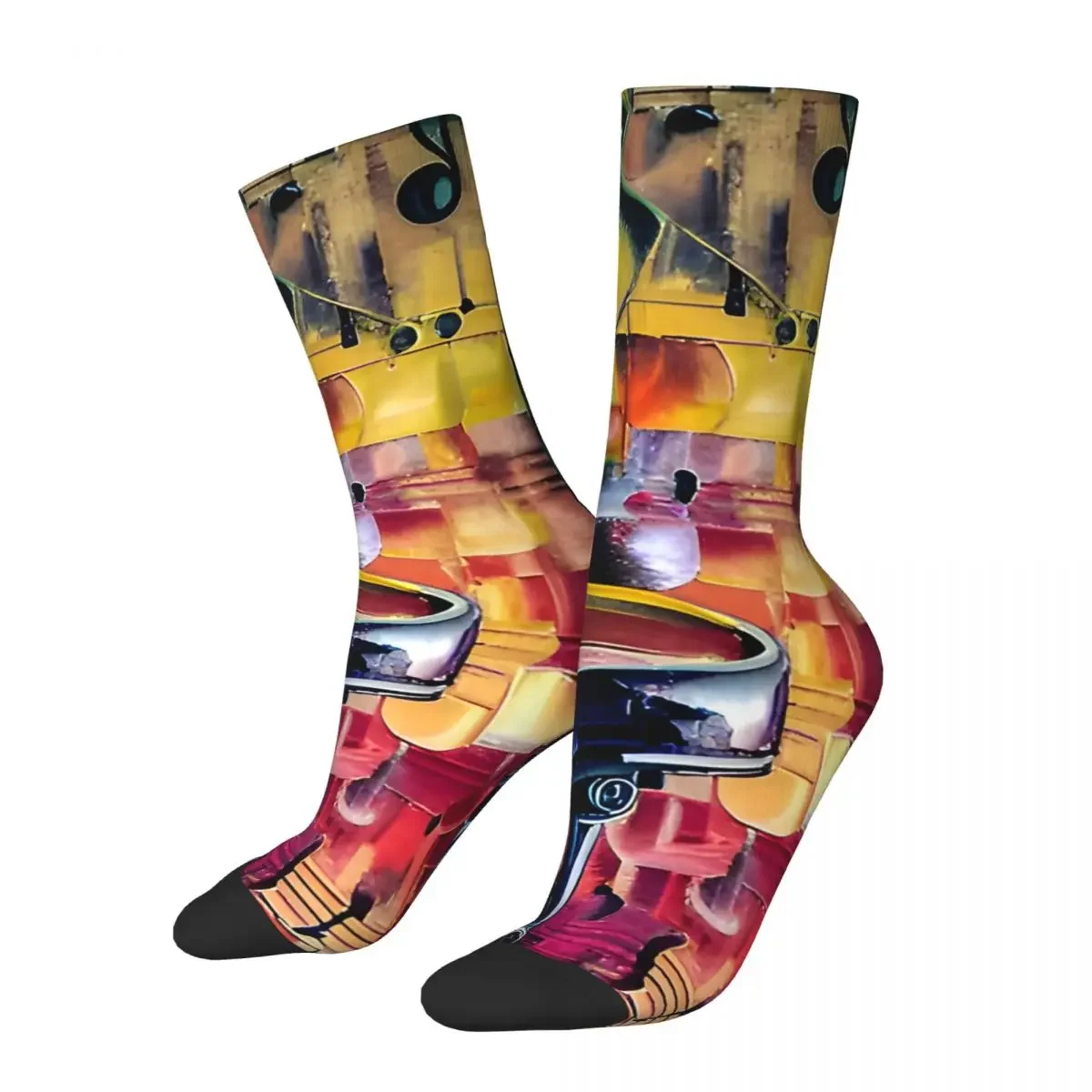 Crazy compression Piano Dreamscape Sock for Men Harajuku Seamless Pattern Crew Sock Casual