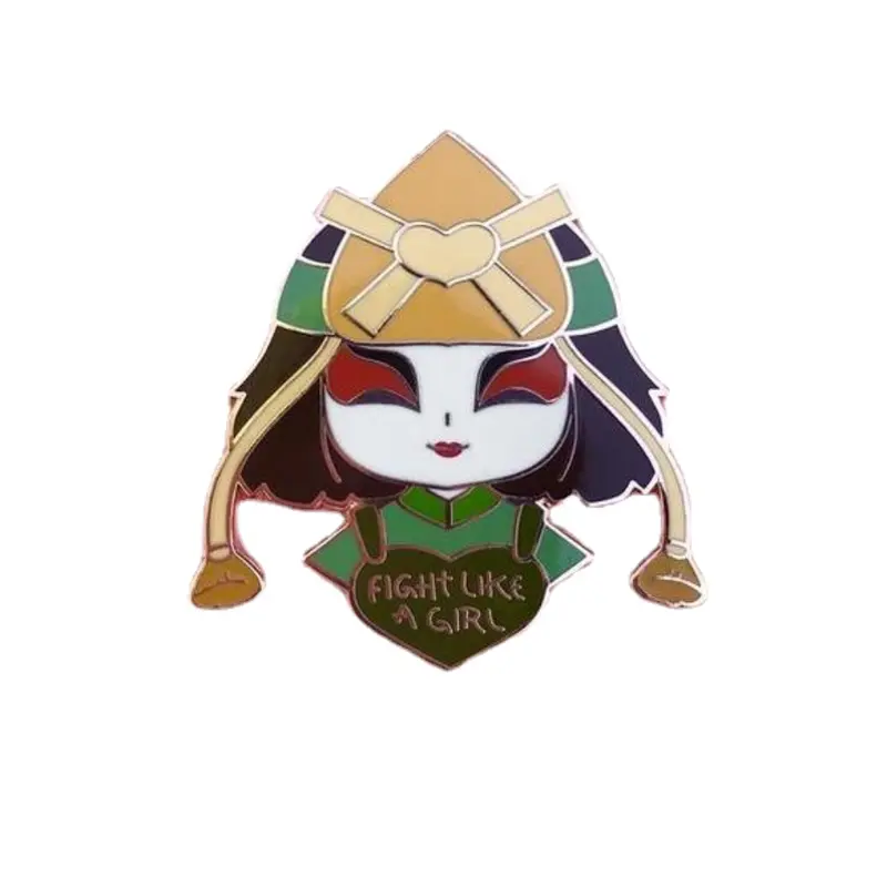 Pin de esmalte con diseño de la película Suki y frase Lucha como una chica