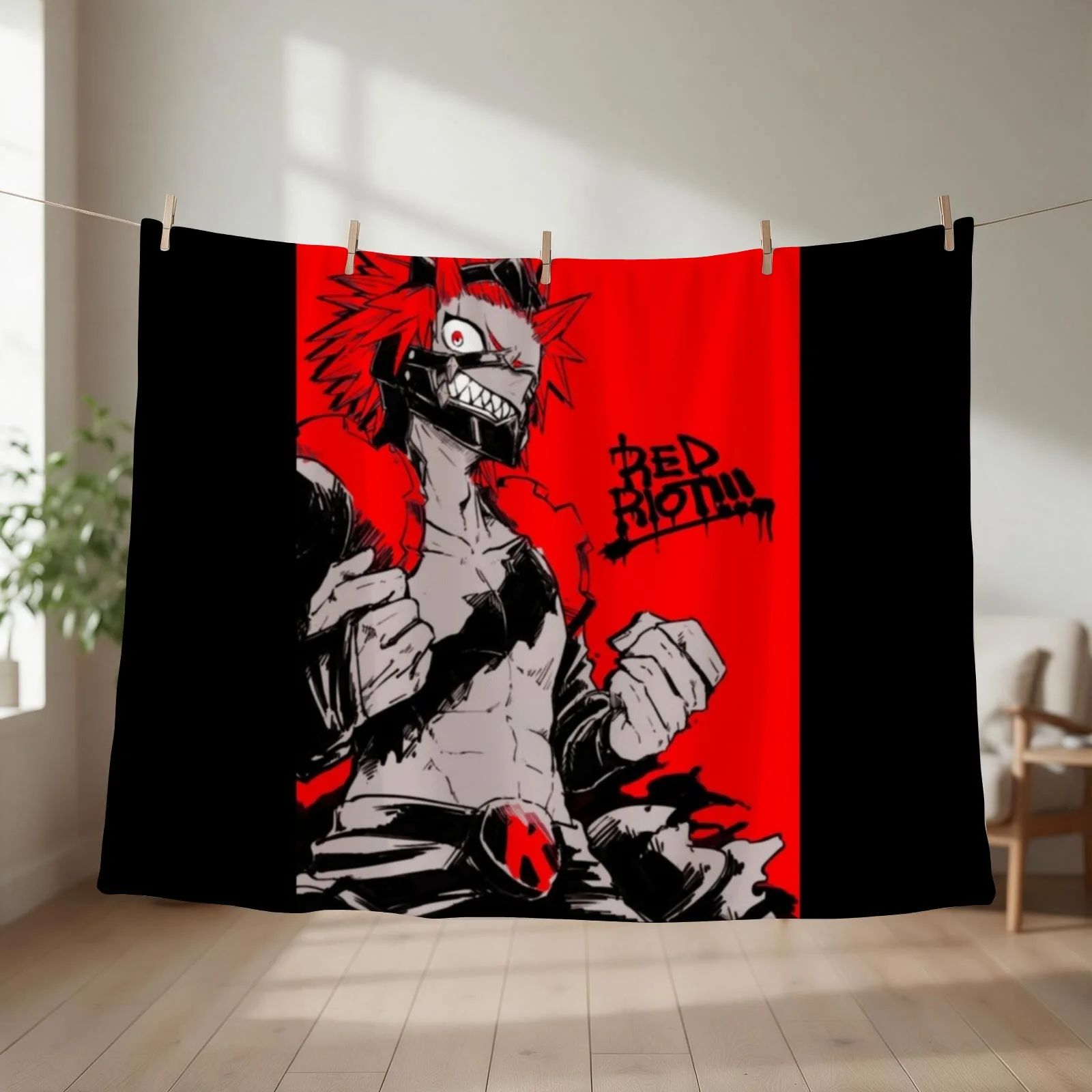 Eijiro Kirishima Throw Blanket couch cozy soft plush fuzzy picnic outdoor blanket