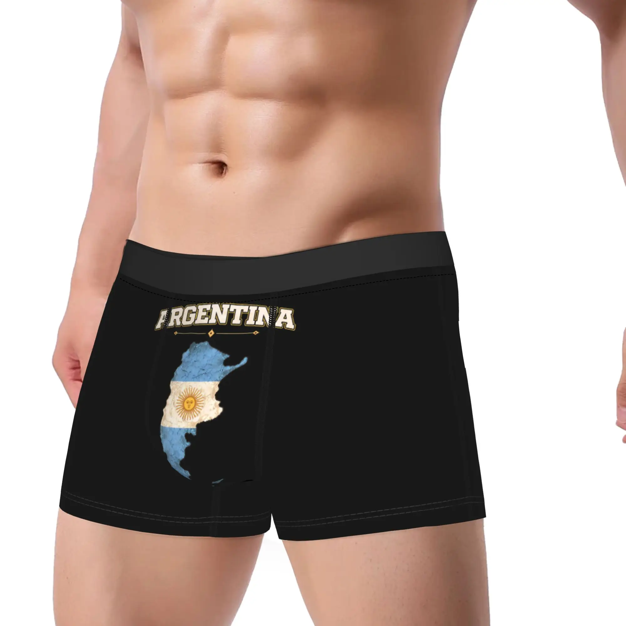 Argentina Flag Map Underwear  Customs Boxershorts Quality Men Panties Classic Shorts Briefs Gift
