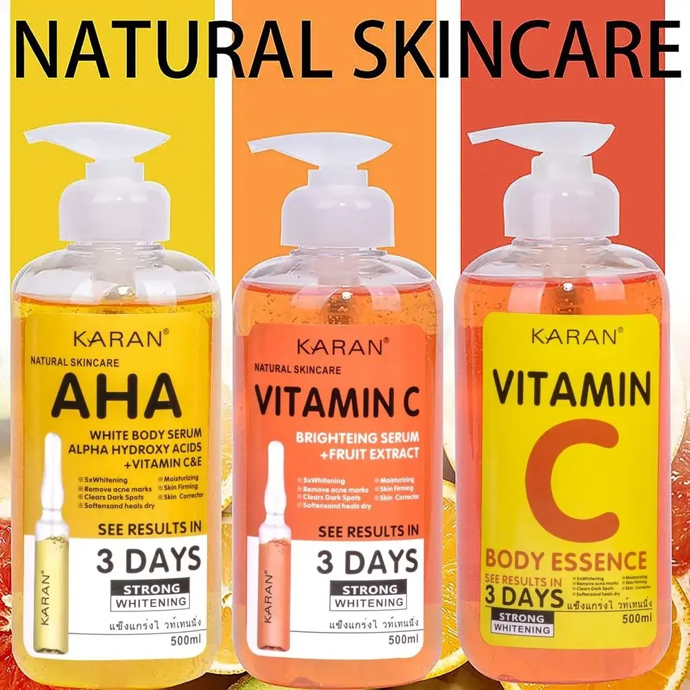Sérum Corporal de Vitamina C Pura AHA, Hidratante, Anti-idade, Clareador de Manchas, Cuidado com a Pele