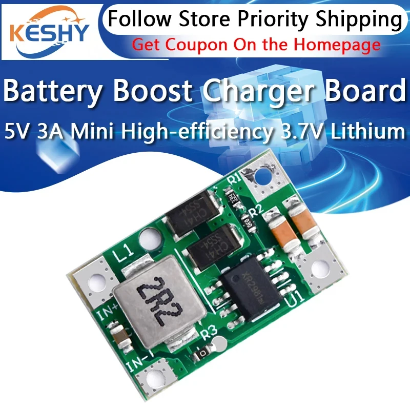 DC Boost Step Up Module 5V 3A Mini High-efficiency 3.7V Lithium Battery Booster Charger Circuit Board Mobile Power Supply