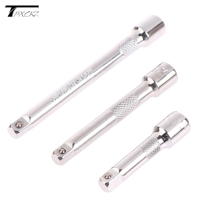 

Chromed Steel Extension Bar Ratchet Socket Wrench Adapter 50/75/100MM Extension Sleeve Wrench Power Drill Adapter