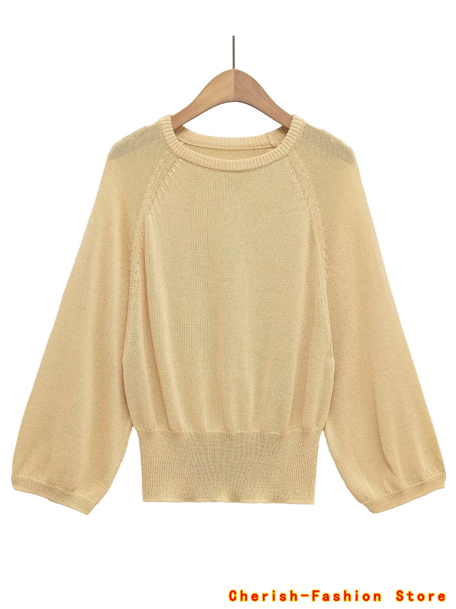 2025 nuovo arrivo donna moda maglione lavorato a maglia a maniche larghe casual slim pullover a maniche lunghe autunno poliestere giallo top estivo