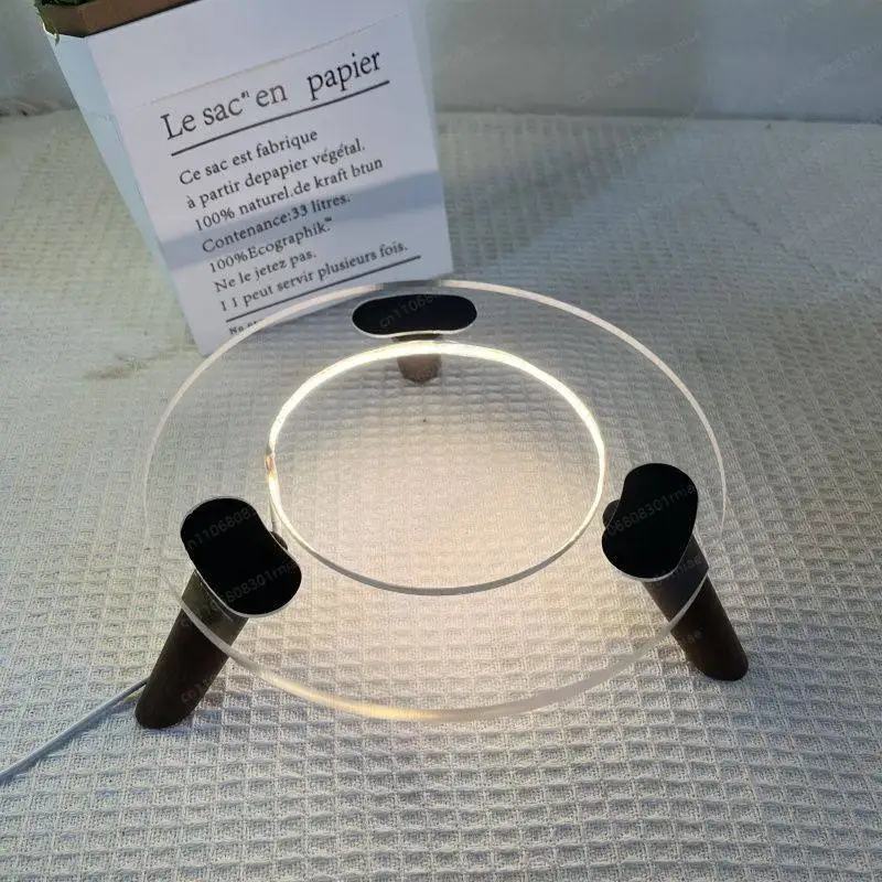 The audio stand is suitable for glass 2/3/4 generation crystal 4th generation walnut solid wood desktop audio stand