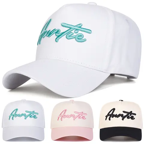 Unisex AUNTIE Letter Embroidery Baseball Caps Spring Autumn Outdoor Adjustable Casual Hats Sunscreen Hat Sports Cap